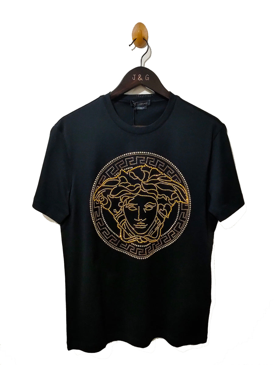 Versace Medusa crystal-embellished T-shirt – JandG Boutique Versace Medusa crystal-embellished T-shirt – JandG Boutique