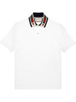 Gucci Cotton Polo with Web and Feline Head