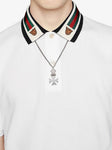 Gucci Cotton Polo with Web and Feline Head