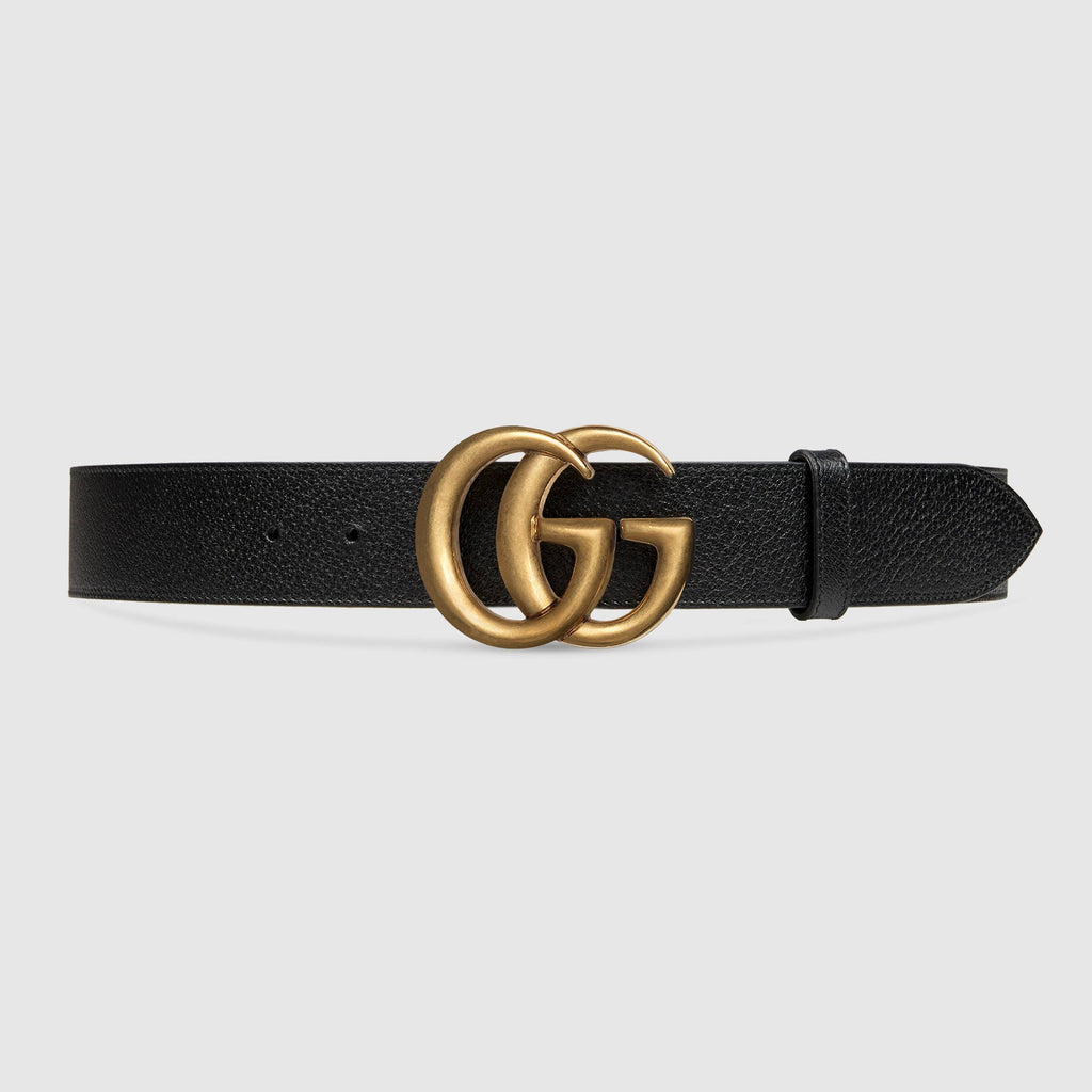 Gucci 406831 DJ20T 1000 Leather Belt With Double G Buckle