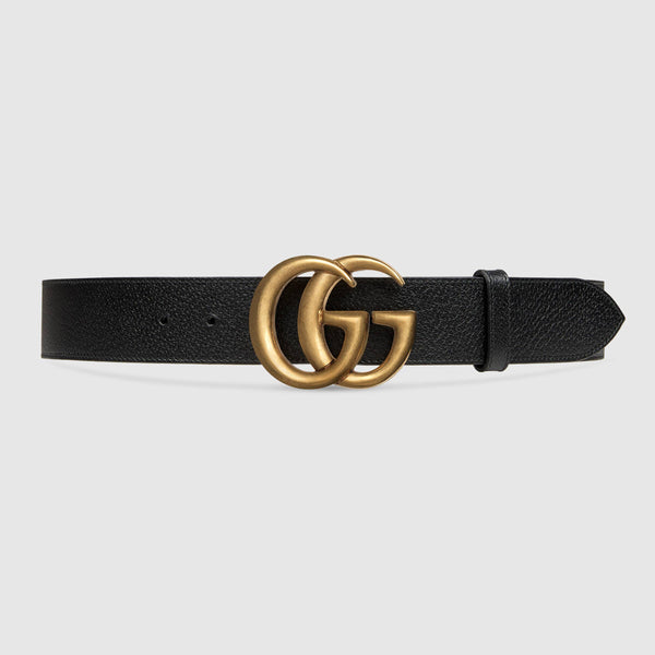 Gucci 406831 DJ20T 1000 Leather Belt With Double G Buckle JandG Boutique